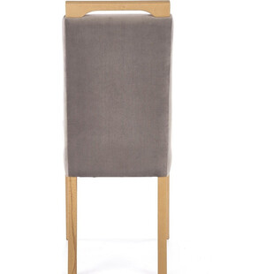 Krzesło tapicerowane na drewnianych nogach Clarion szary/dąb marki Halmar