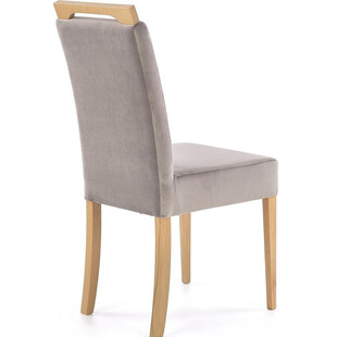 Krzesło tapicerowane na drewnianych nogach Clarion szary/dąb marki Halmar