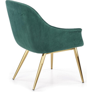 Fotel tapicerowany na złotych nogach Elegance II ciemno zielony marki Halmar