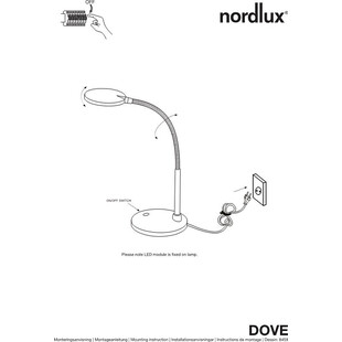 Lampa biurkowa regulowana Dove Czarna marki Nordlux
