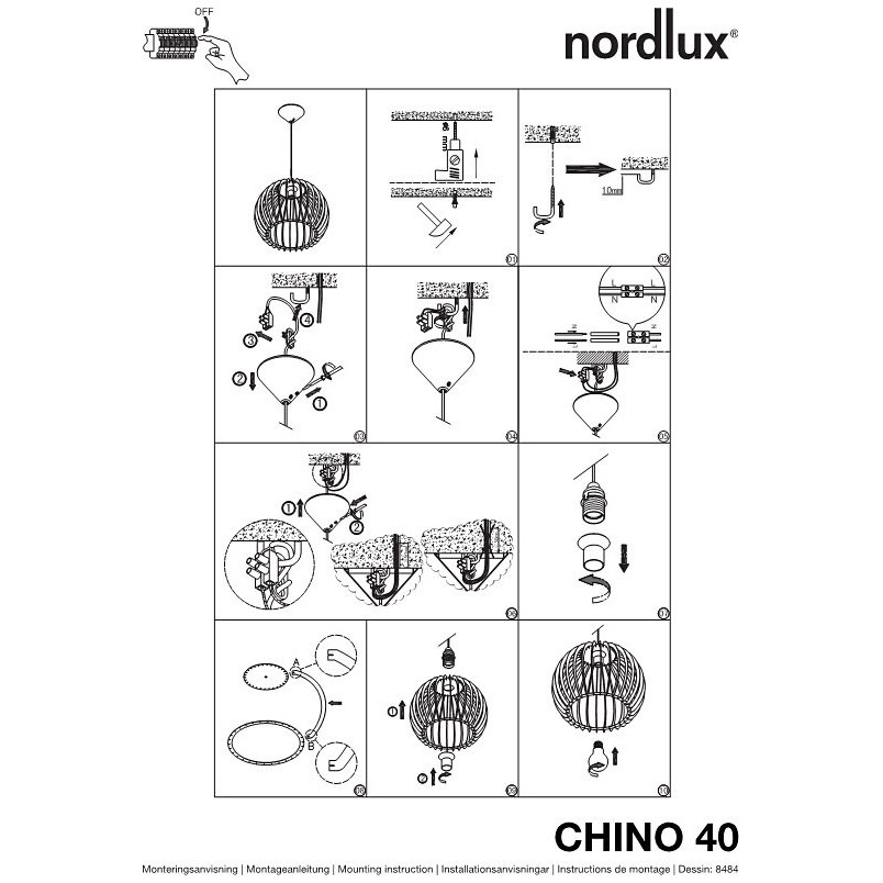 Lampa ze sklejki wisząca Chino 40 marki Nordlux