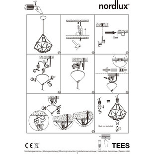 Lampa wisząca druciana geometryczna Tees 29 Czarna marki Nordlux