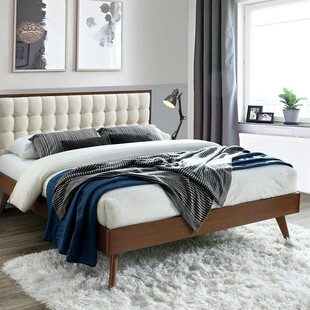 Łóżko tapicerowane pikowane Solomo 160 beżowe marki Halmar