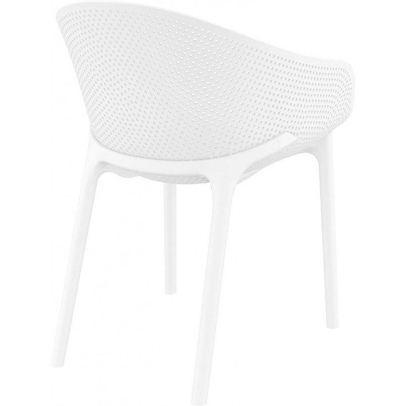 Krzesło ażurowe z podłokietnikami Sky białe marki Siesta