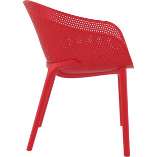 Krzesło ażurowe z podłokietnikami Sky czerwone marki Siesta