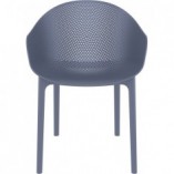 Krzesło ażurowe z podłokietnikami Sky ciemno szare marki Siesta