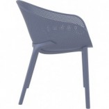 Krzesło ażurowe z podłokietnikami Sky ciemno szare marki Siesta