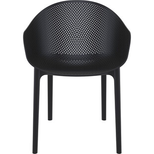 Krzesło ażurowe z podłokietnikami Sky czarne marki Siesta