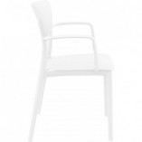 Krzesło plastikowe z podłokietnikami Lisa białe marki Siesta