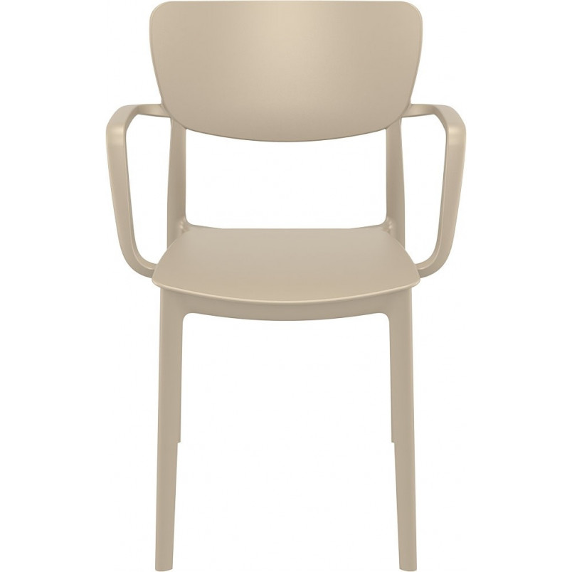 Krzesło plastikowe z podłokietnikami Lisa beżowe marki Siesta