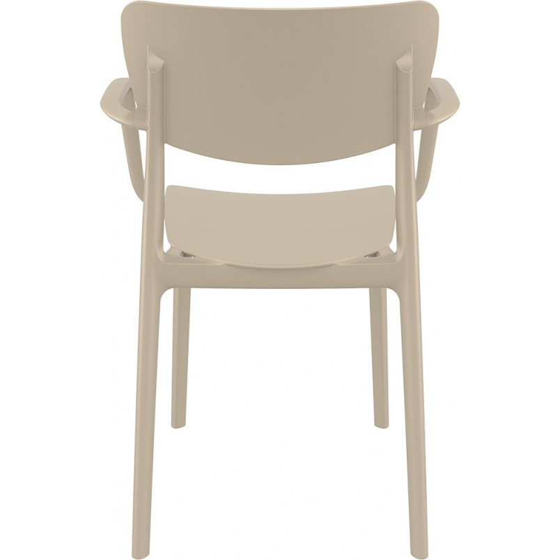 Krzesło plastikowe z podłokietnikami Lisa beżowe marki Siesta