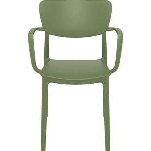 Krzesło plastikowe z podłokietnikami Lisa oliwkowe marki Siesta