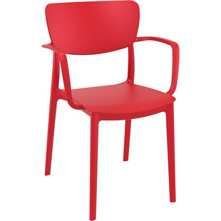 Krzesło plastikowe z podłokietnikami Lisa czerwony marki Siesta