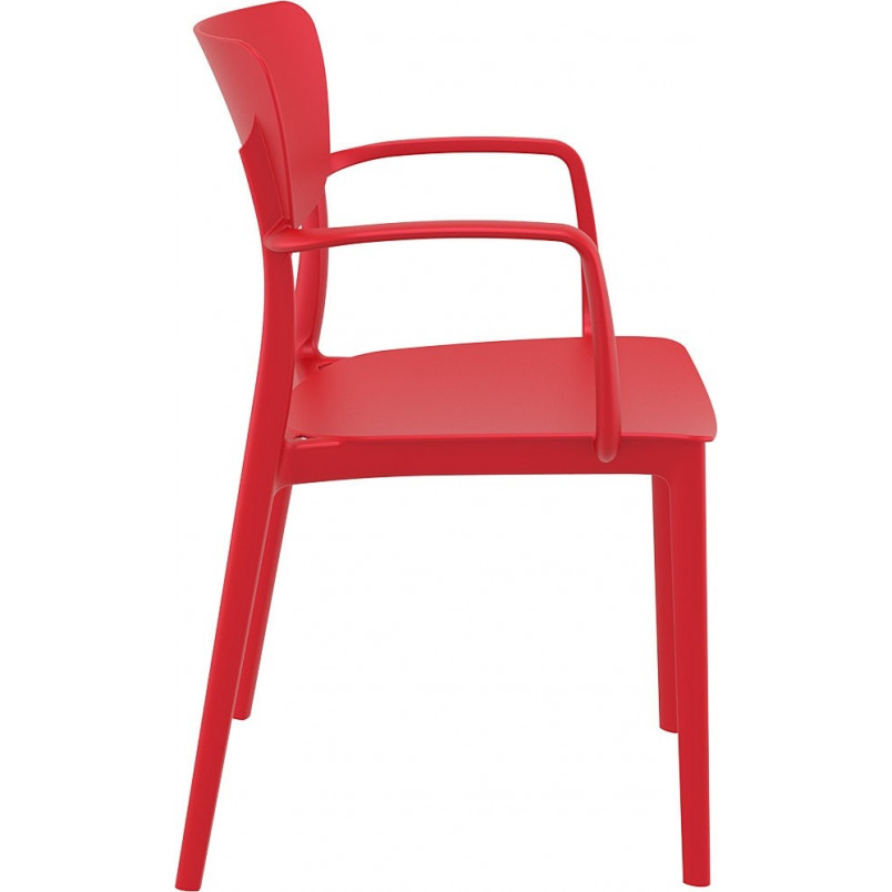Krzesło plastikowe z podłokietnikami Lisa czerwony marki Siesta