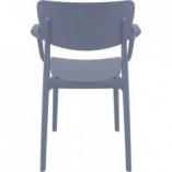 Krzesło plastikowe z podłokietnikami Lisa ciemno szare marki Siesta