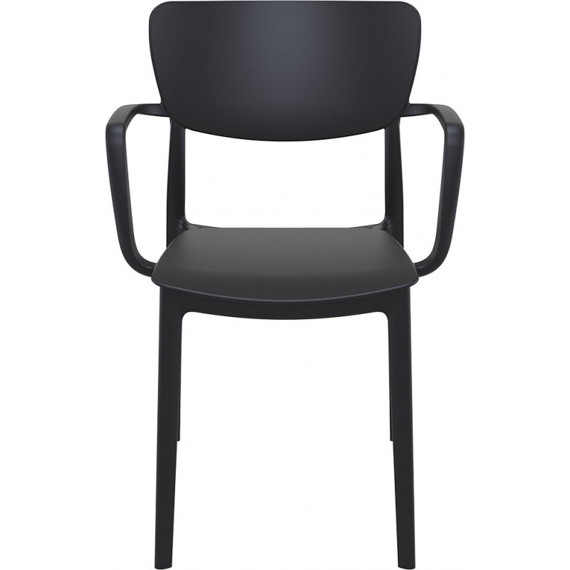 Krzesło plastikowe z podłokietnikami Lisa czarne marki Siesta