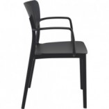 Krzesło plastikowe z podłokietnikami Lisa czarne marki Siesta