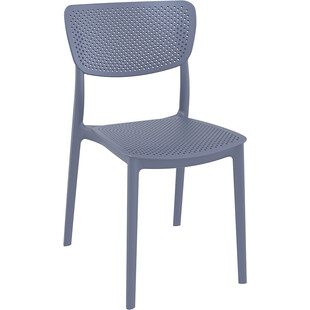 Krzesło ażurowe z tworzywa Lucy ciemno szare marki Siesta