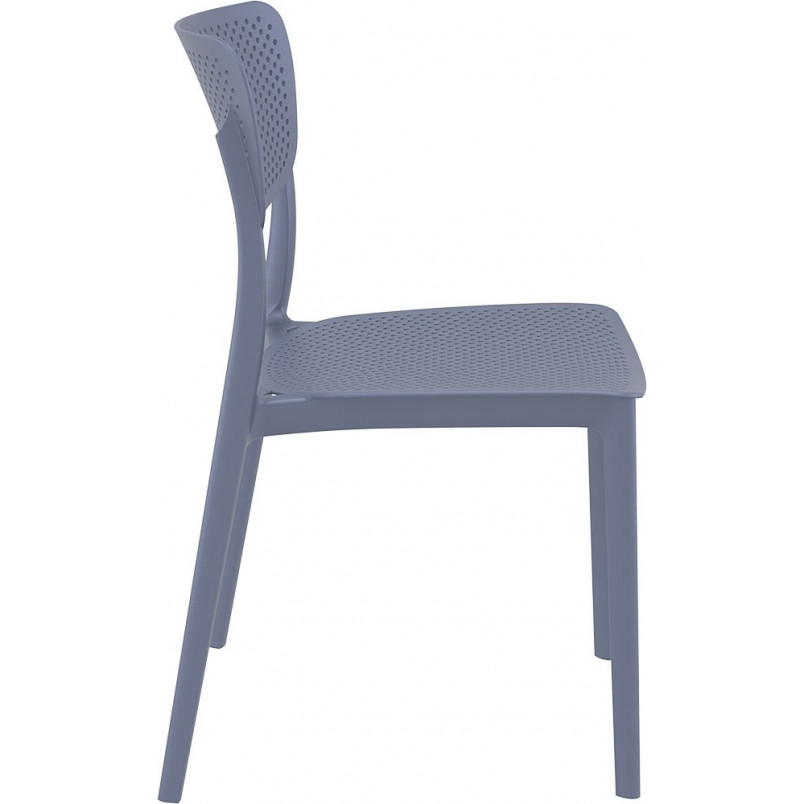 Krzesło ażurowe z tworzywa Lucy ciemno szare marki Siesta