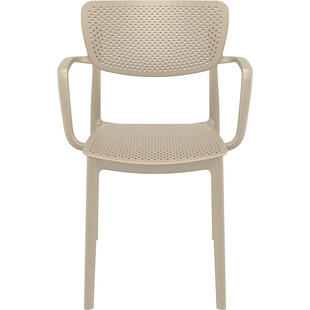Krzesło ażurowe z podłokietnikami Loft beżowe marki Siesta