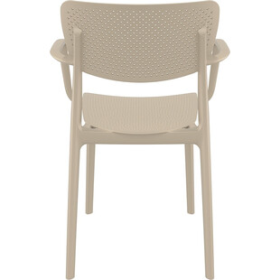 Krzesło ażurowe z podłokietnikami Loft beżowe marki Siesta