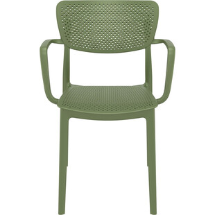 Krzesło ażurowe z podłokietnikami Loft oliwkowe marki Siesta