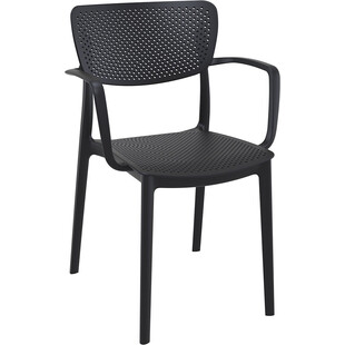 Krzesło ażurowe z podłokietnikami Loft czarne marki Siesta