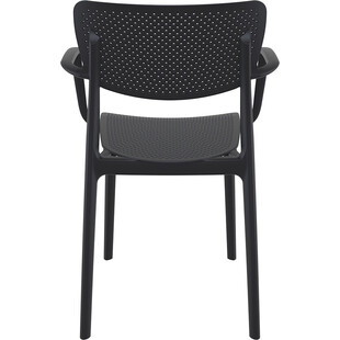Krzesło ażurowe z podłokietnikami Loft czarne marki Siesta