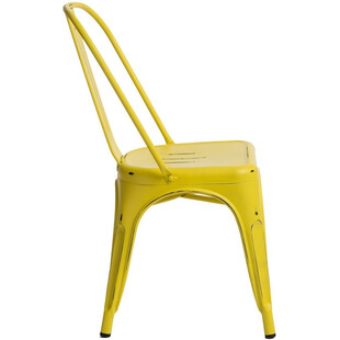 Krzesło metalowe industrialne Paris Antique żółte marki D2.Design