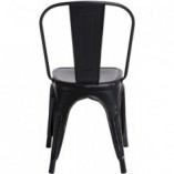 Krzesło metalowe industrialne Paris Antique czarne marki D2.Design