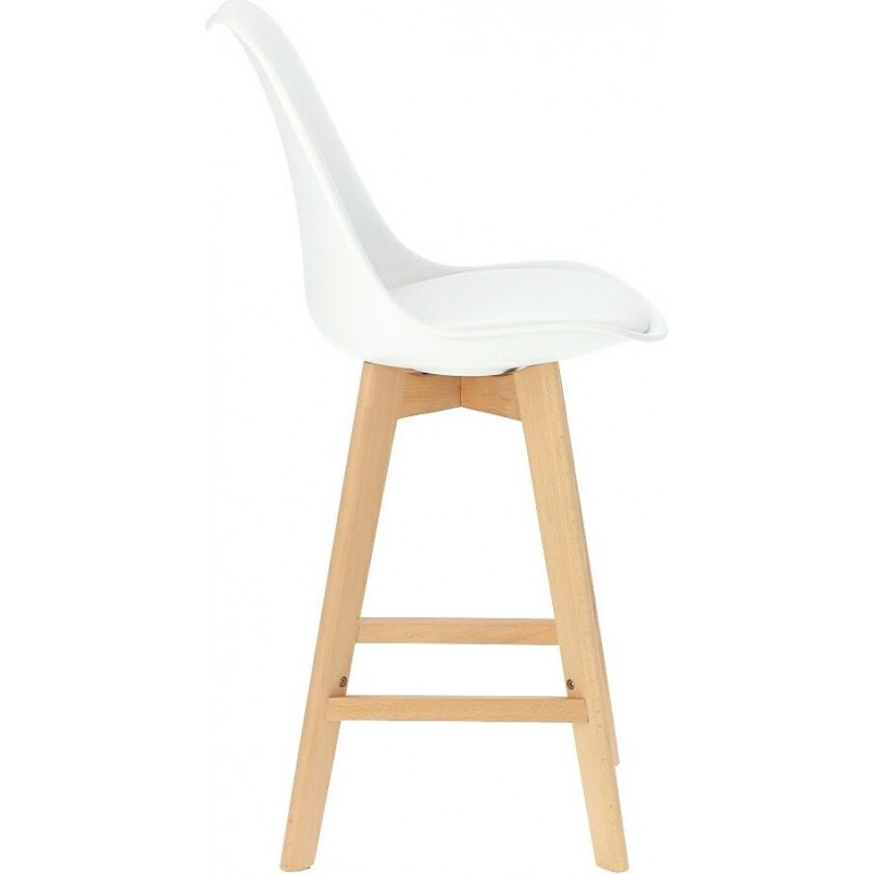 Krzesło barowe skandynawskie Norden Wood Low 64 białe marki Intesi