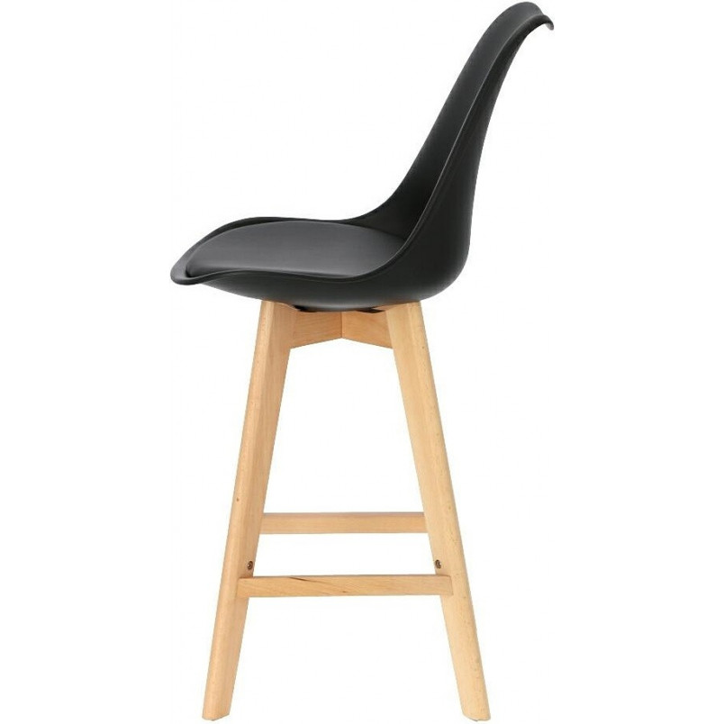 Krzesło barowe skandynawskie Norden Wood Low 64 czarne marki Intesi