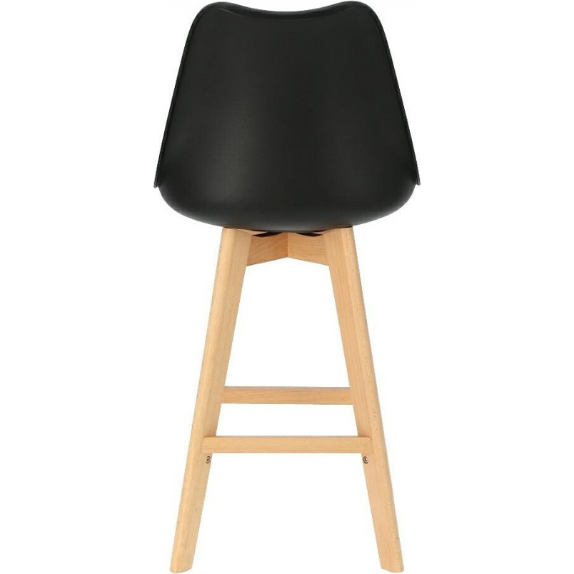 Krzesło barowe skandynawskie Norden Wood Low 64 czarne marki Intesi