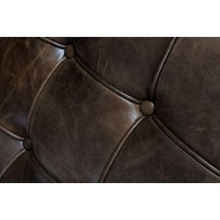 Fotel pikowany skórzany Barcelon Vintage ciemny brąz marki D2.Design