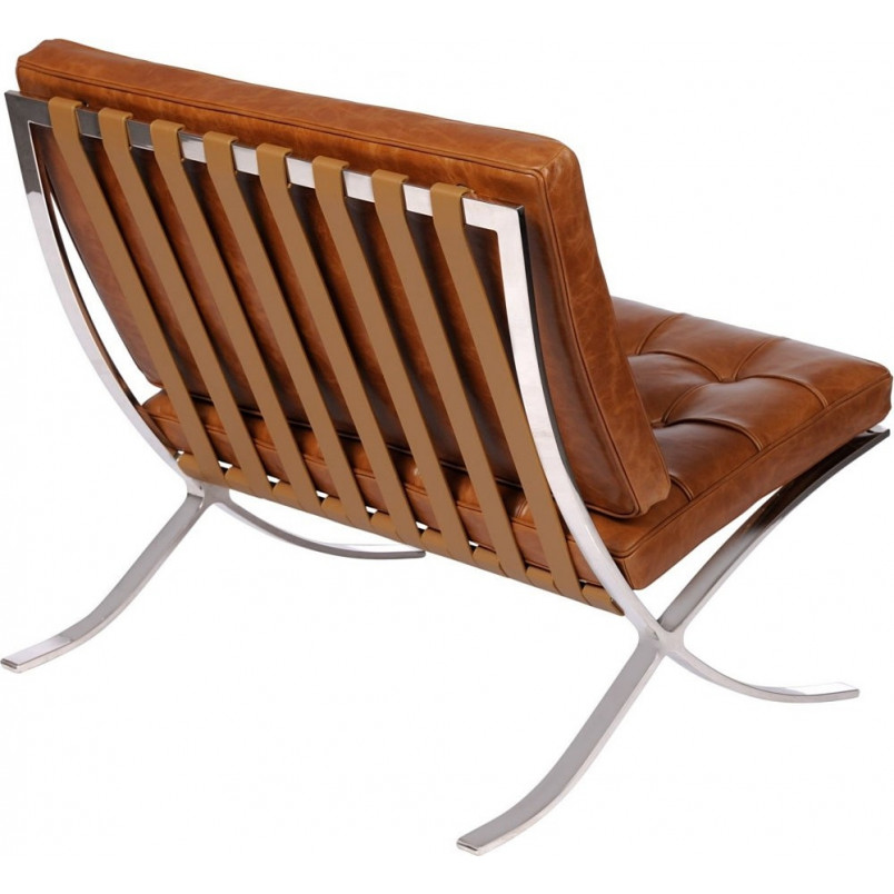 Fotel pikowany skórzany Barcelon Vintage jasny brązowy marki D2.Design
