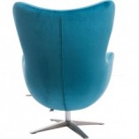 Fotel wypoczynkowy welurowy Jajo Velvet niebieski marki D2.Design