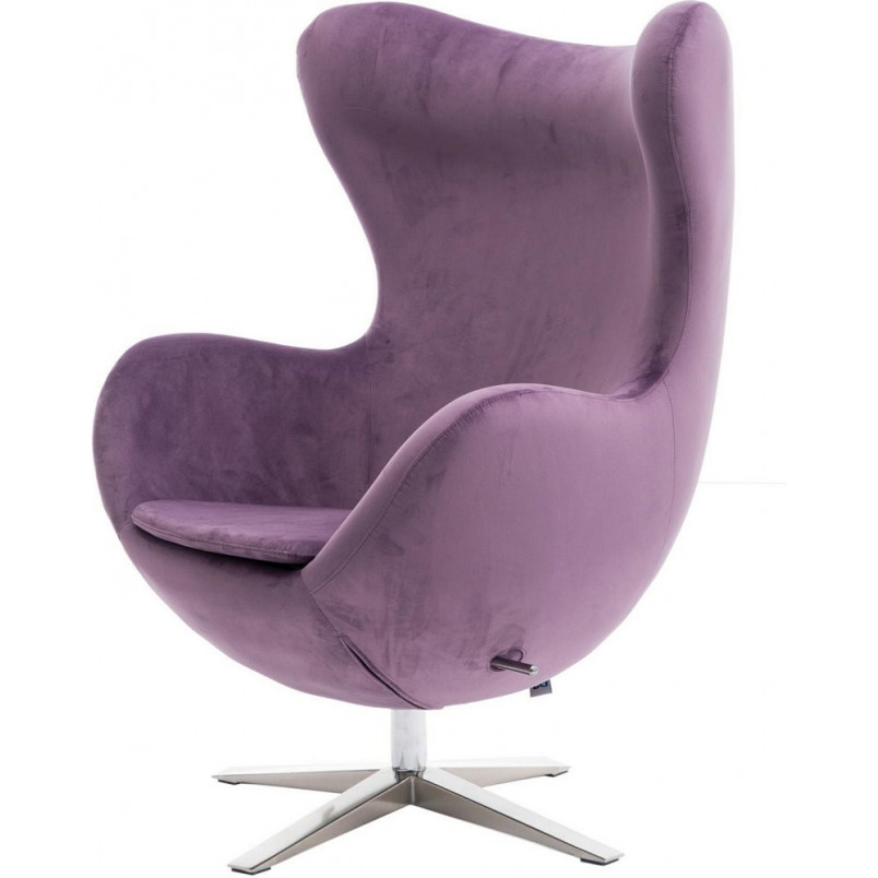 Fotel wypoczynkowy welurowy Jajo Velvet fioletowy marki D2.Design