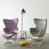 Fotel wypoczynkowy welurowy Jajo Velvet srebrny marki D2.Design