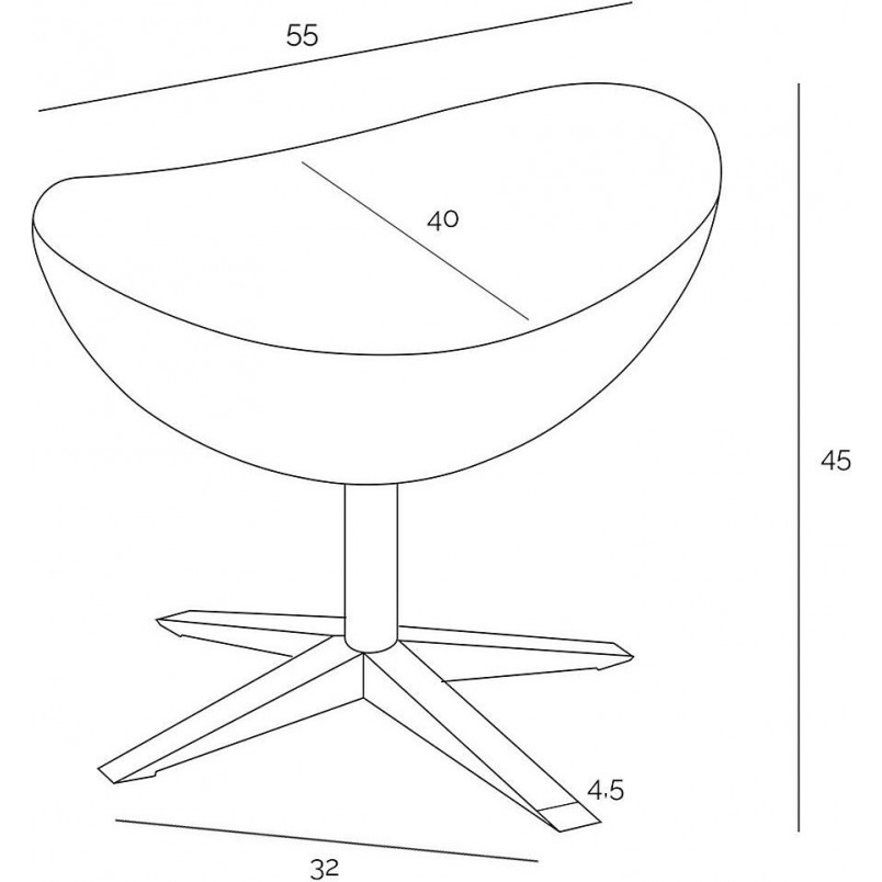 Fotel welurowy z podnóżkiem Jajo Velvet srebrny marki D2.Design