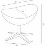 Fotel welurowy z podnóżkiem Jajo Velvet srebrny marki D2.Design