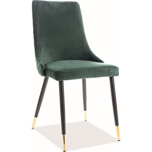 Krzesło welurowe glamour Piano Velvet zielone marki Signal