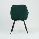 Krzesło welurowe pikowane z podłokietnikami Cherry Velvet zielone marki Signal