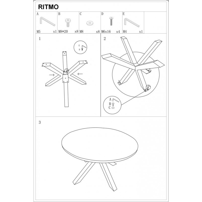 Stół okrągły loft Ritmo 120 dąb/czarny marki Signal