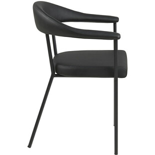 Krzesło z ekoskóry z podłokietnikami Ava czarne marki Actona