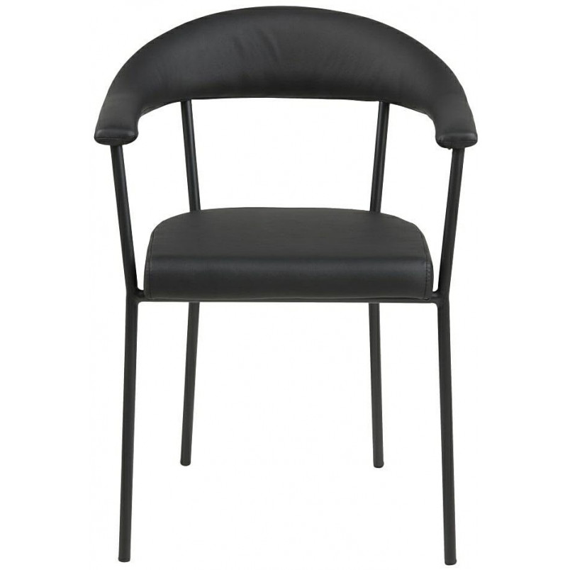 Krzesło z ekoskóry z podłokietnikami Ava czarne marki Actona