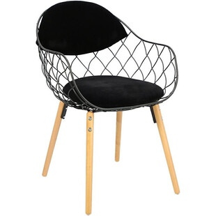 Krzesło metalowe ażurowe Jahi Czarny/Buk marki Intesi