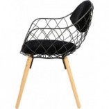 Krzesło metalowe ażurowe Jahi Czarny/Buk marki Intesi