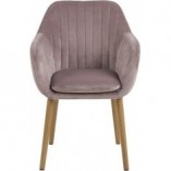 Krzesło welurowe z podłokietnikami Emilia Velvet Różowe marki Actona