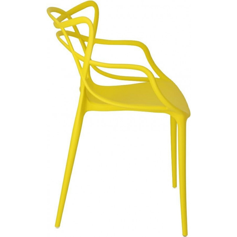 Krzesło ażurowe z tworzywa Lexi żółte marki D2.Design