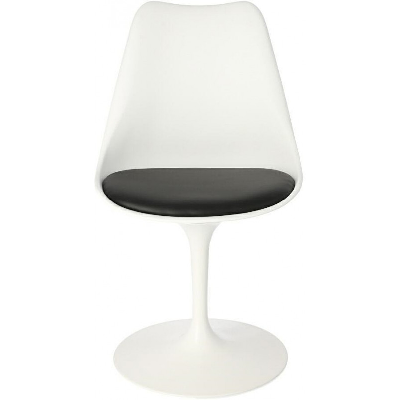 Krzesło designerskie z tworzywa Tulip Basic biały/czarny D2.Design